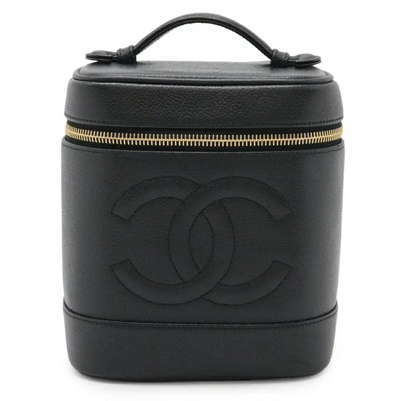 CHANEL Black Caviar Leather Logo Pouch - Picture 2 of 9